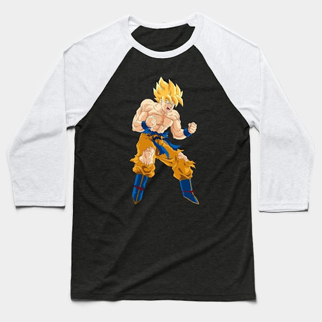 yellow saiyan Baseball T-Shirt by Likumahuwa